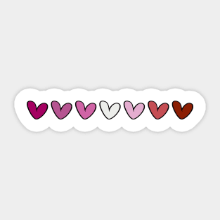 Lesbian hearts flag Sticker